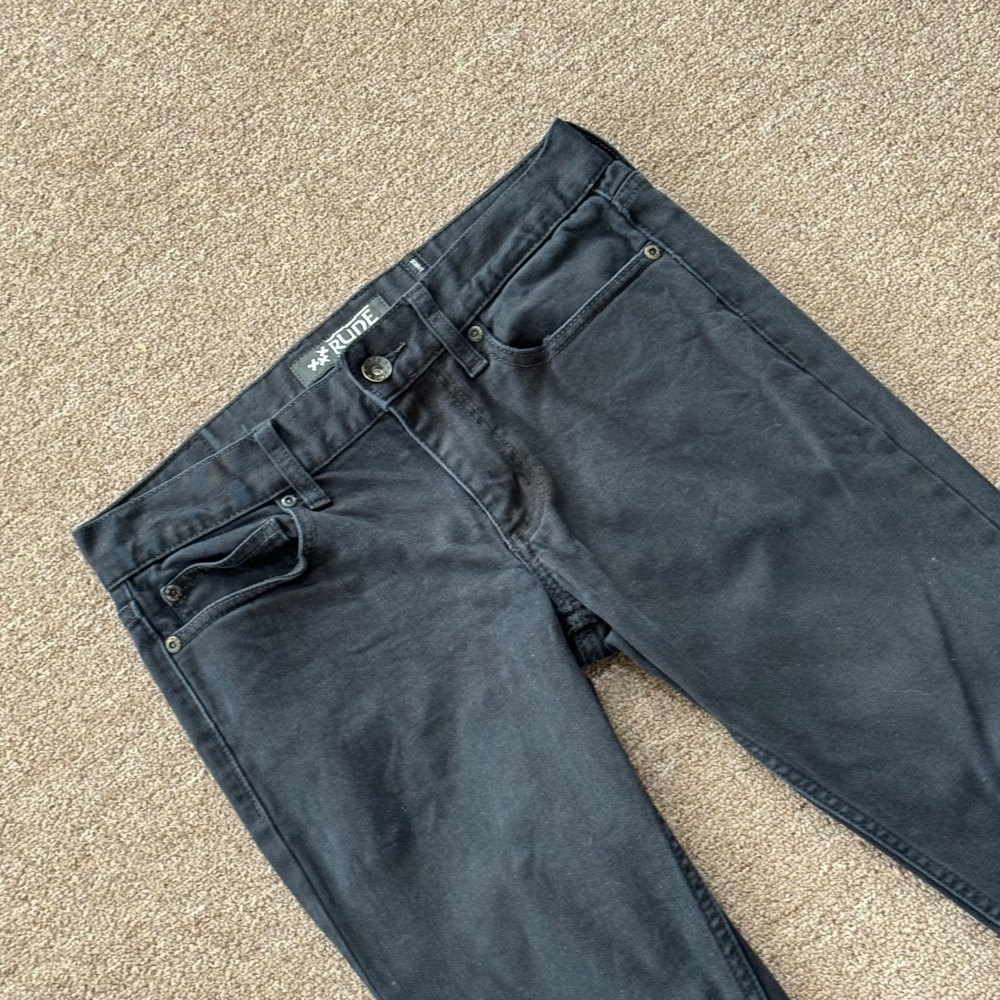 RUDE Mens Skinny Jeans Black Denim Pants Size 30 10573412